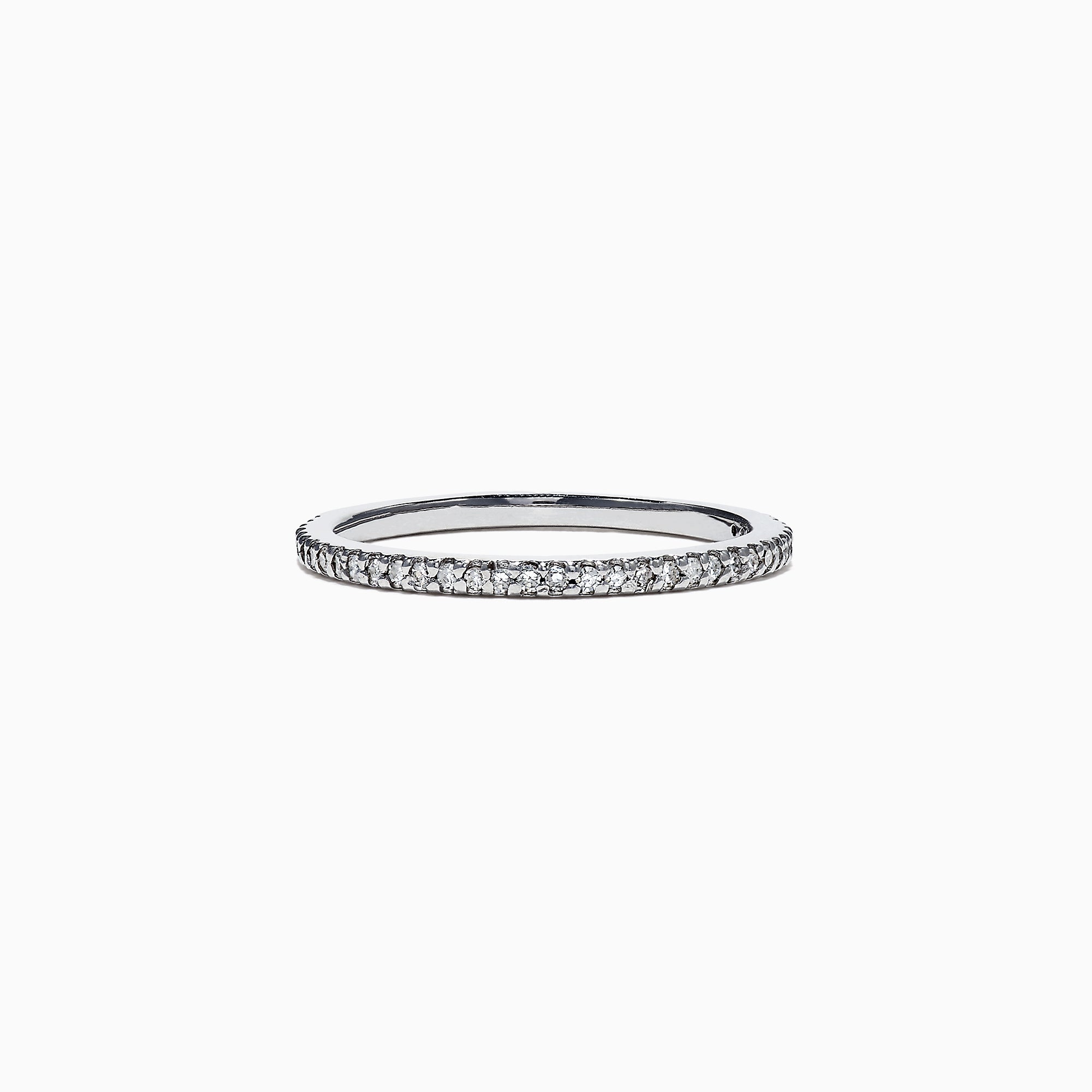 The Pave Classica 14K White Gold Diamond Band Set, 0.36 TCW, showcases two rows of brilliant pave-set diamonds on gleaming white gold, elegantly displayed against a plain white background.