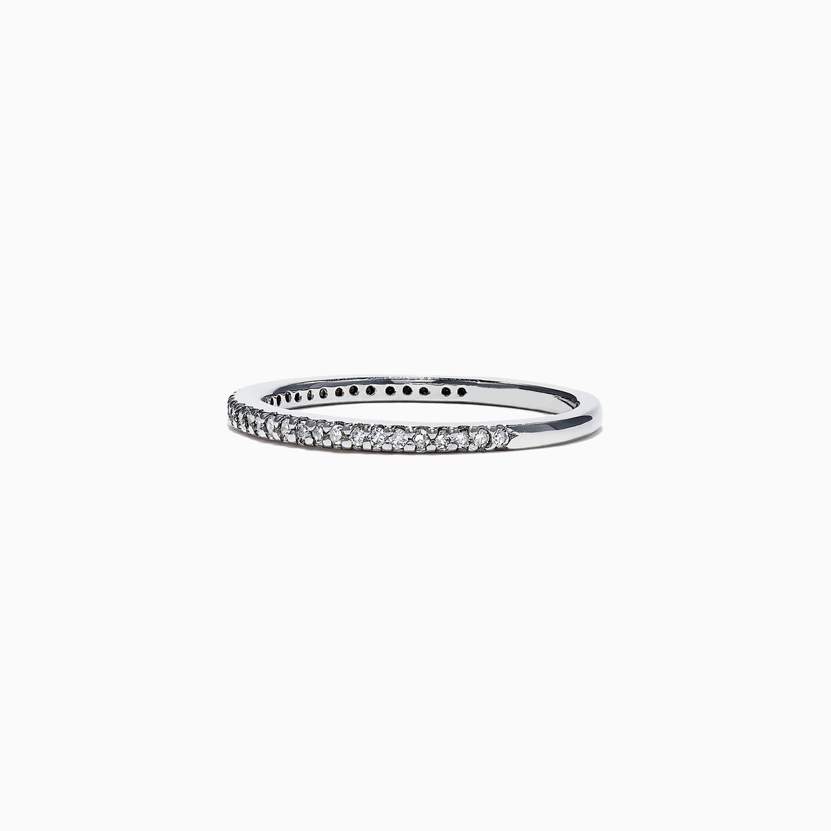 The Pave Classica 14K White Gold Diamond Band Set, 0.36 TCW, showcases two rows of brilliant pave-set diamonds on gleaming white gold, elegantly displayed against a plain white background.