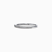 The Pave Classica 14K White Gold Diamond Band Set, 0.36 TCW, showcases two rows of brilliant pave-set diamonds on gleaming white gold, elegantly displayed against a plain white background.