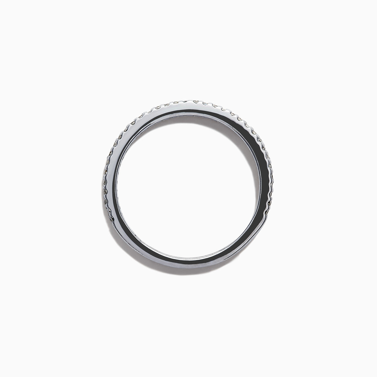 The Pave Classica 14K White Gold Diamond Band Set, 0.36 TCW, showcases two rows of brilliant pave-set diamonds on gleaming white gold, elegantly displayed against a plain white background.