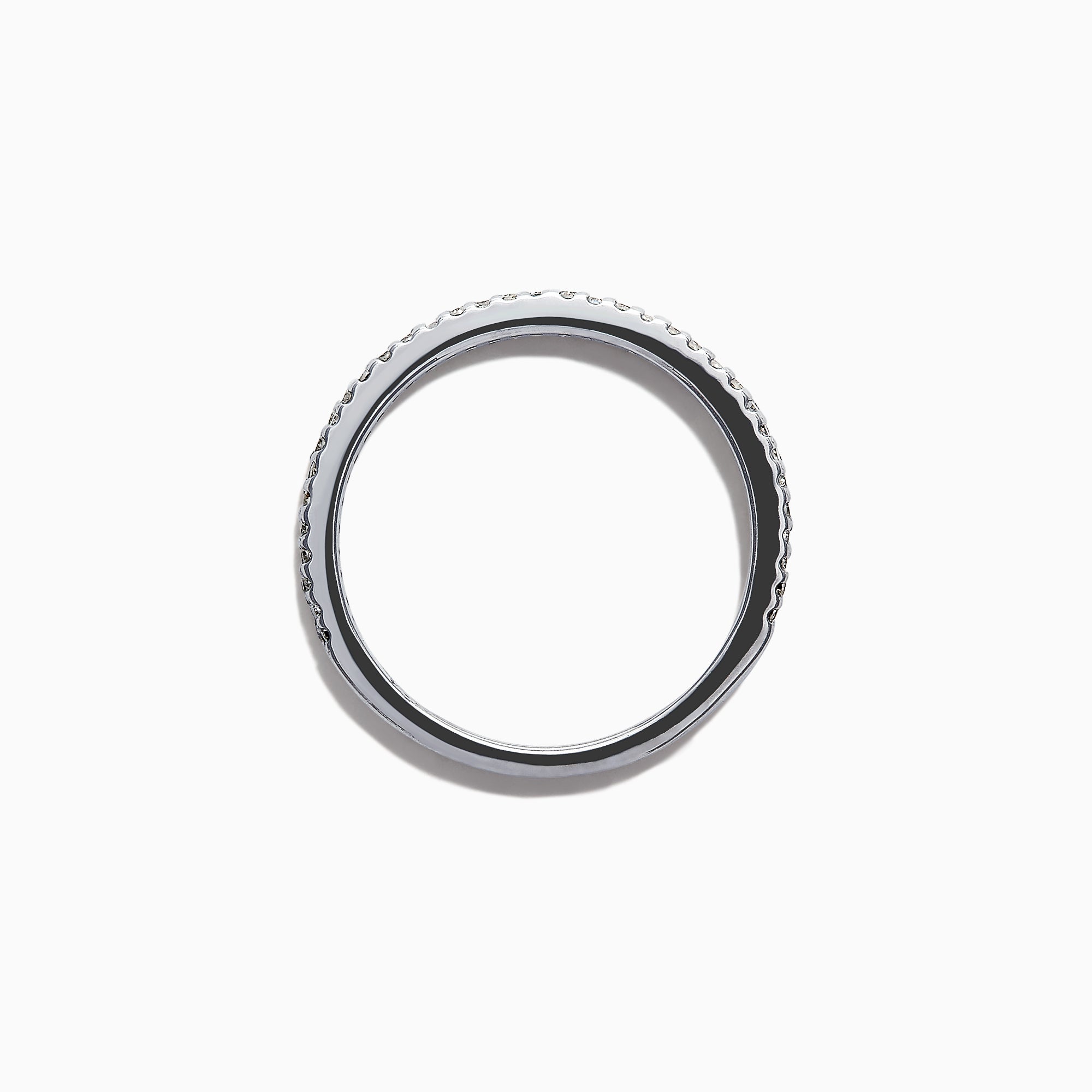 The Pave Classica 14K White Gold Diamond Band Set, 0.36 TCW, showcases two rows of brilliant pave-set diamonds on gleaming white gold, elegantly displayed against a plain white background.