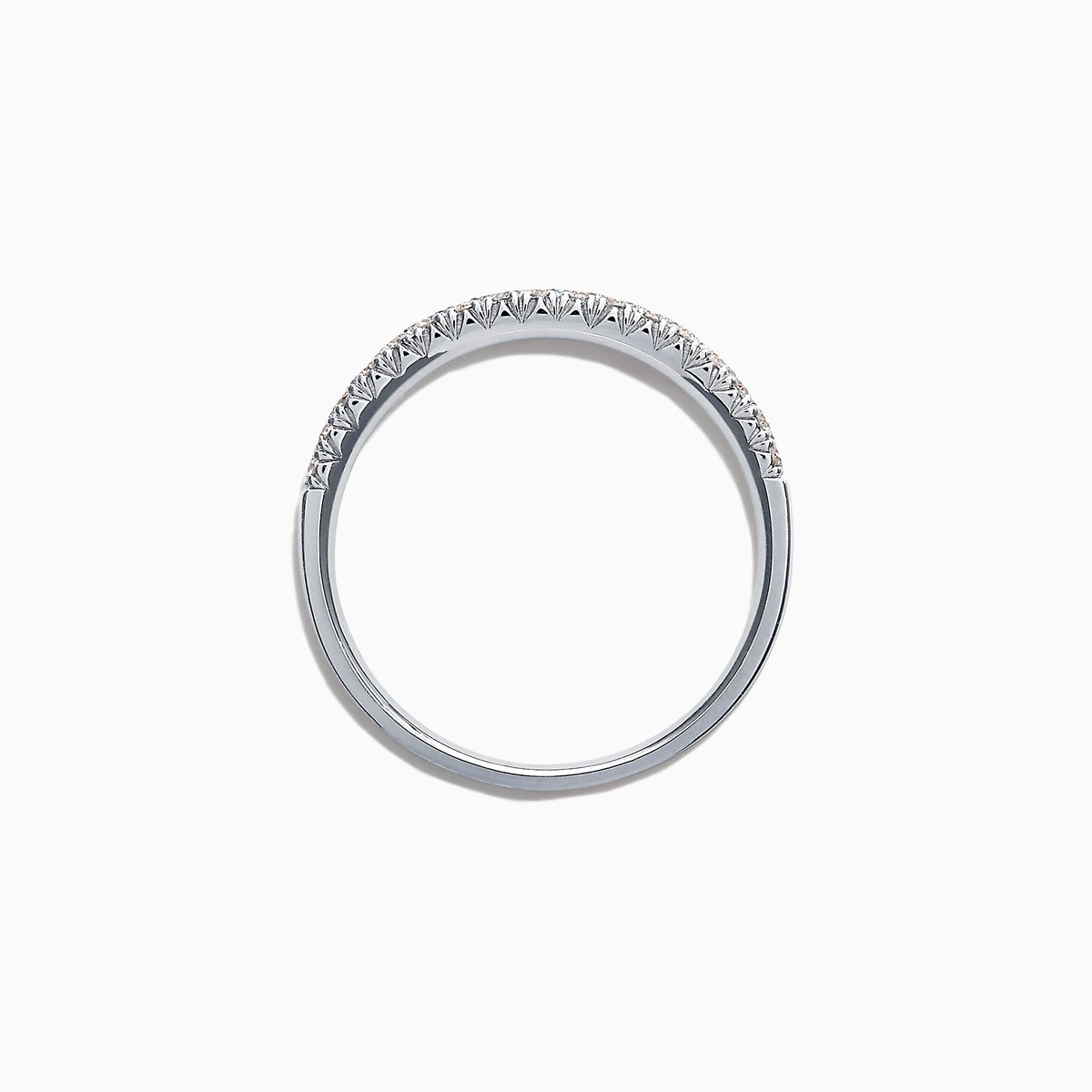 The Pave Classica 14K White Gold Two Row Pave Diamond Band features two rows of sparkling diamonds, 0.37 TCW, set closely together around the top half of the band.