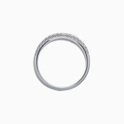 The Pave Classica 14K White Gold Two Row Pave Diamond Band features two rows of sparkling diamonds, 0.37 TCW, set closely together around the top half of the band.