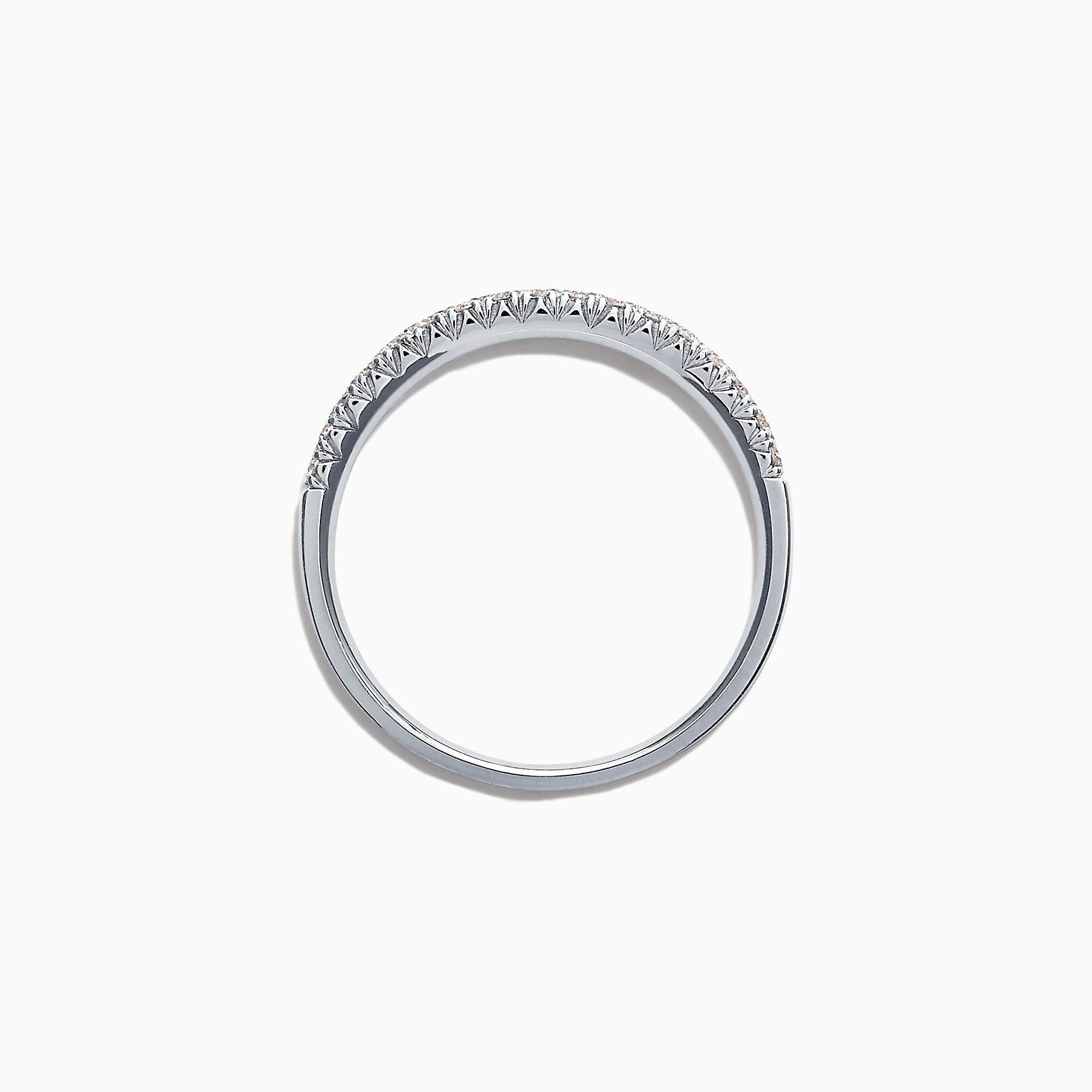 The Pave Classica 14K White Gold Two Row Pave Diamond Band features two rows of sparkling diamonds, 0.37 TCW, set closely together around the top half of the band.
