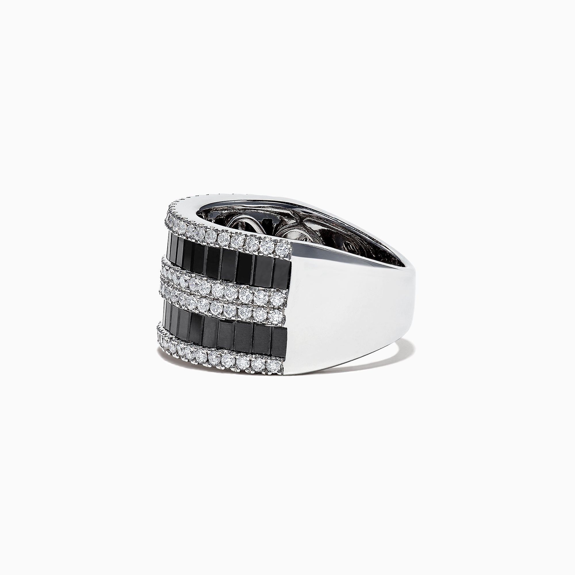 Effy 14K White Gold Black and White Diamond Ring, 2.48 TCW