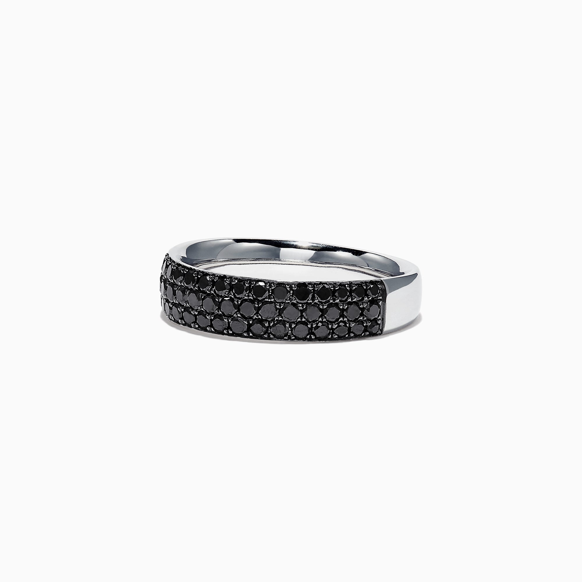 14K White Gold Black Diamond Band Ring, 0.88 TCW – effyjewelry.com