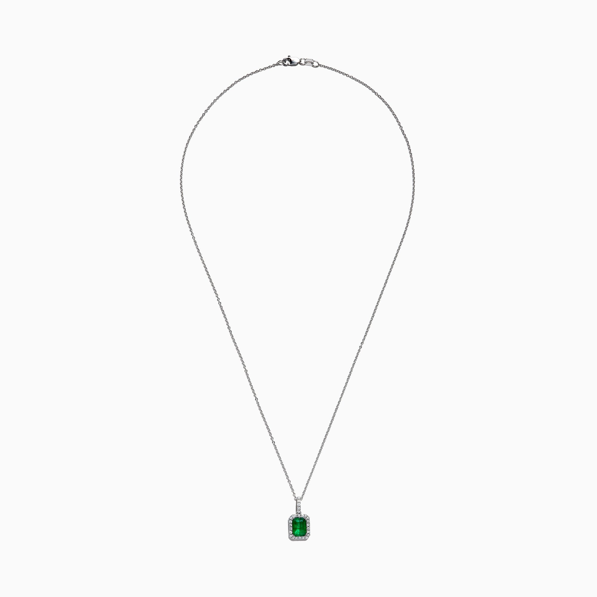 Effy Brasilica 14K White Gold Emerald and Diamond Pendant, 1.65 TCW