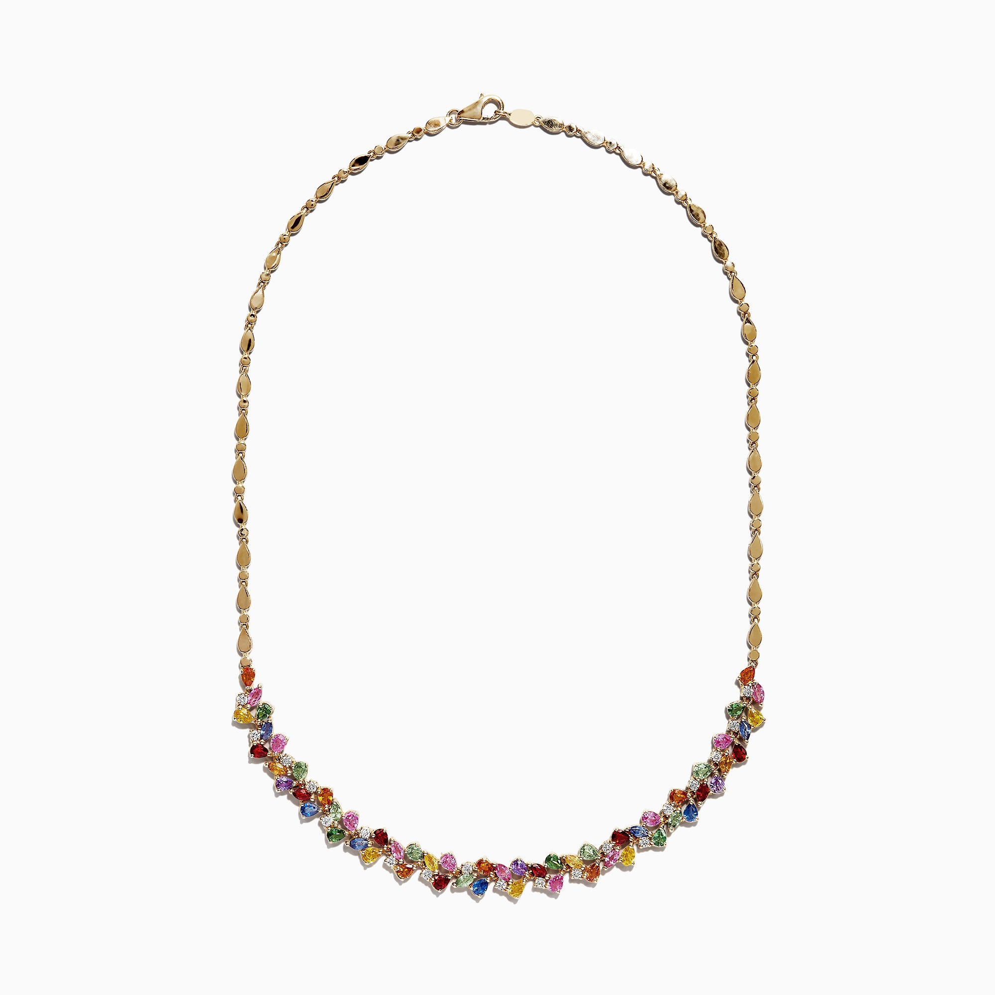 Effy Watercolors 14K Gold Multi Sapphire & Diamond Necklace, 12.94 TCW