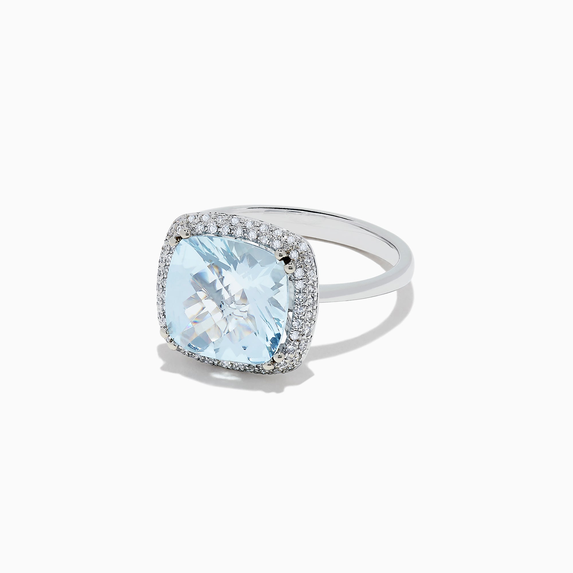Effy Aquarius 14K White Gold Aquamarine and Diamond Ring, 4.24 TCW