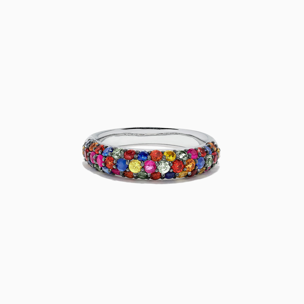 925 Sterling Multi Sapphire Splash Ring 1.84 TCW