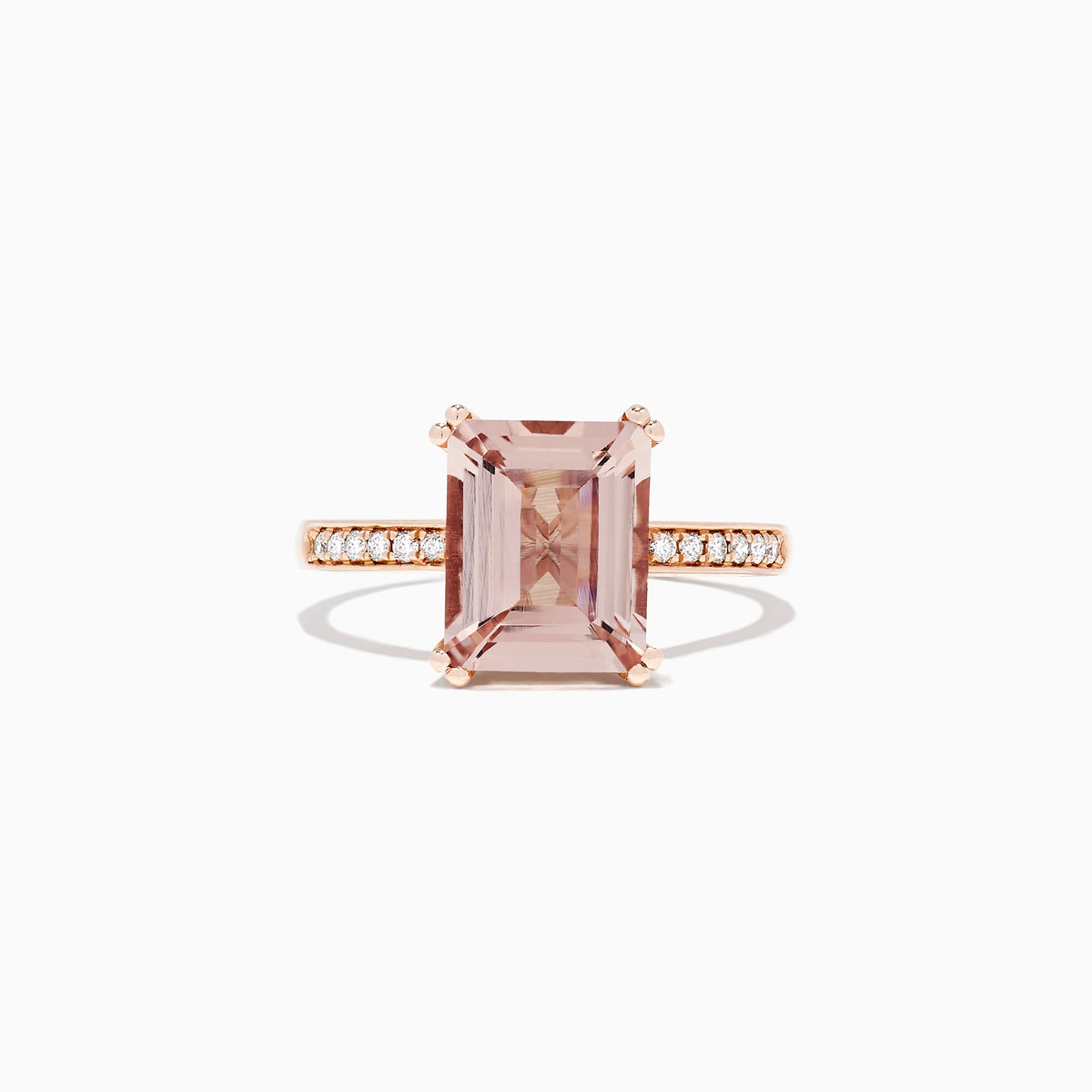 Blush 14K Rose Gold Morganite Diamond Ring 2.64 TCW