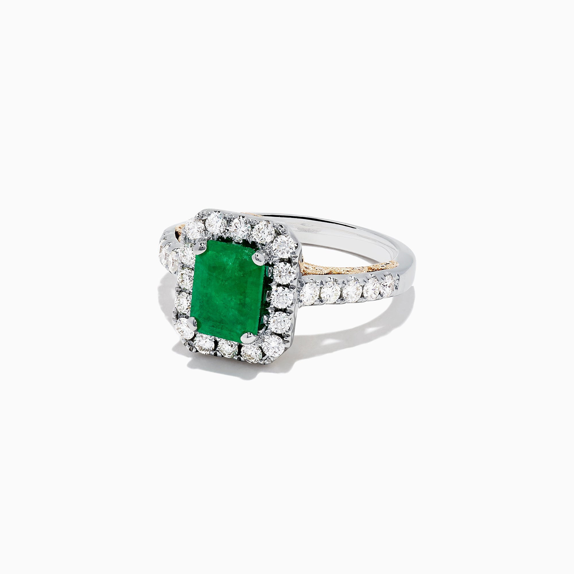 Effy Brasilica 14K 2-Tone Gold Emerald and Diamond Ring, 2.17 TCW