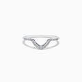 The Pave Classica 14K White Gold Diamond Wedding Band, 0.13 TCW, features a V-shaped design with sparkling round diamonds set along the top of the band.