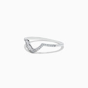 The Pave Classica 14K White Gold Diamond Wedding Band, 0.13 TCW, features a V-shaped design with sparkling round diamonds set along the top of the band.