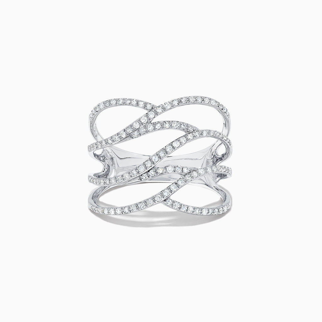 Effy Pave Classica 14K White Gold Diamond Fashion Ring, 0.43 TCW