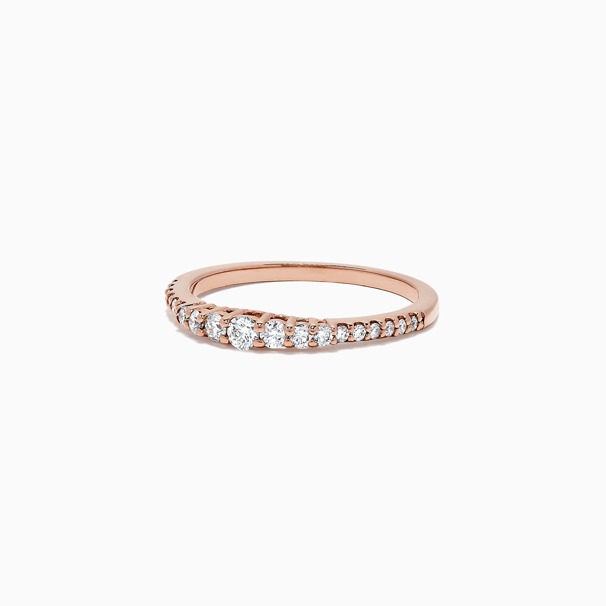 The Pave Classica 14K Rose Gold Diamond Band Ring, 0.31 TCW, features a row of sparkling diamonds along the rose gold band for an elegant touch.