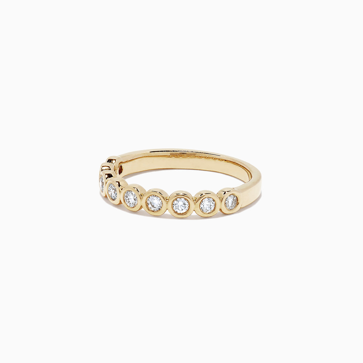 The Pave Classica 14K Yellow Gold Bezel Set Diamond Band, 0.35 TCW, displays a row of round bezel-set diamonds encircling the band, shown against a plain white background.