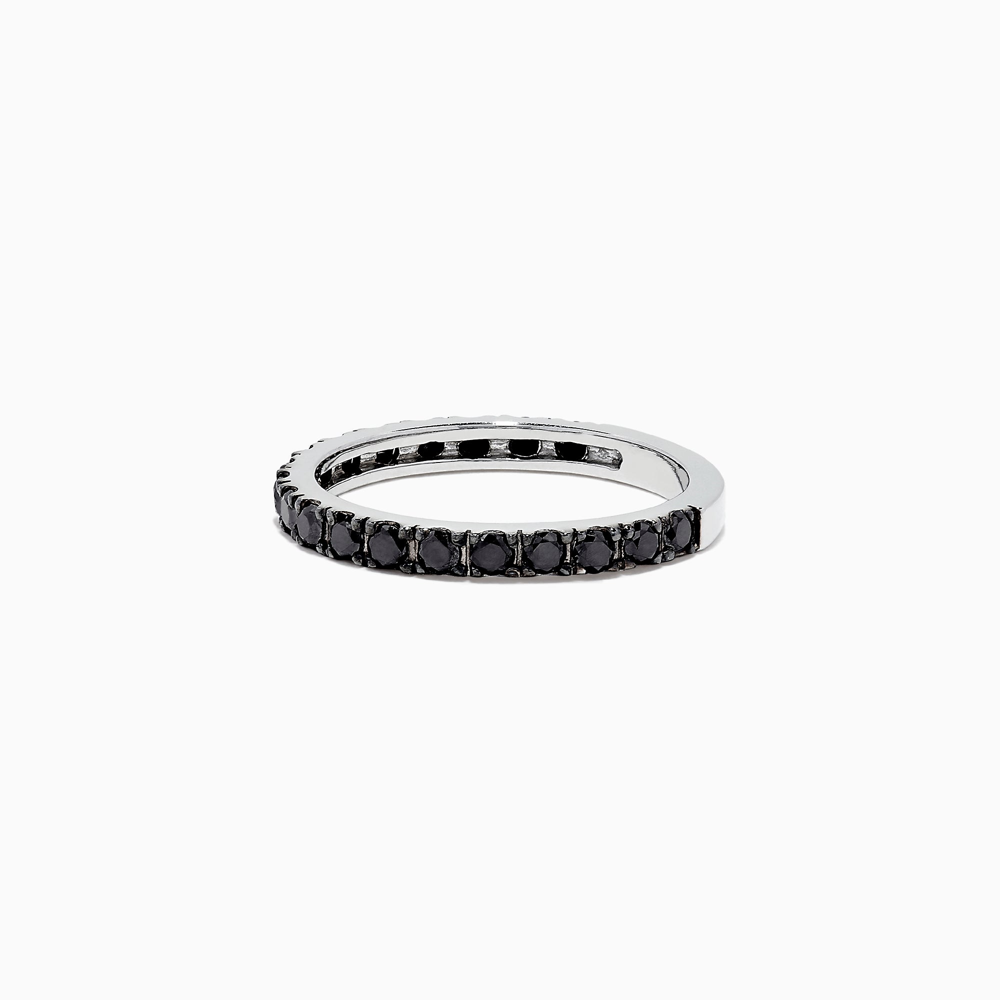 Effy 14K White Gold Black Diamond Stack Ring, 0.65 TCW