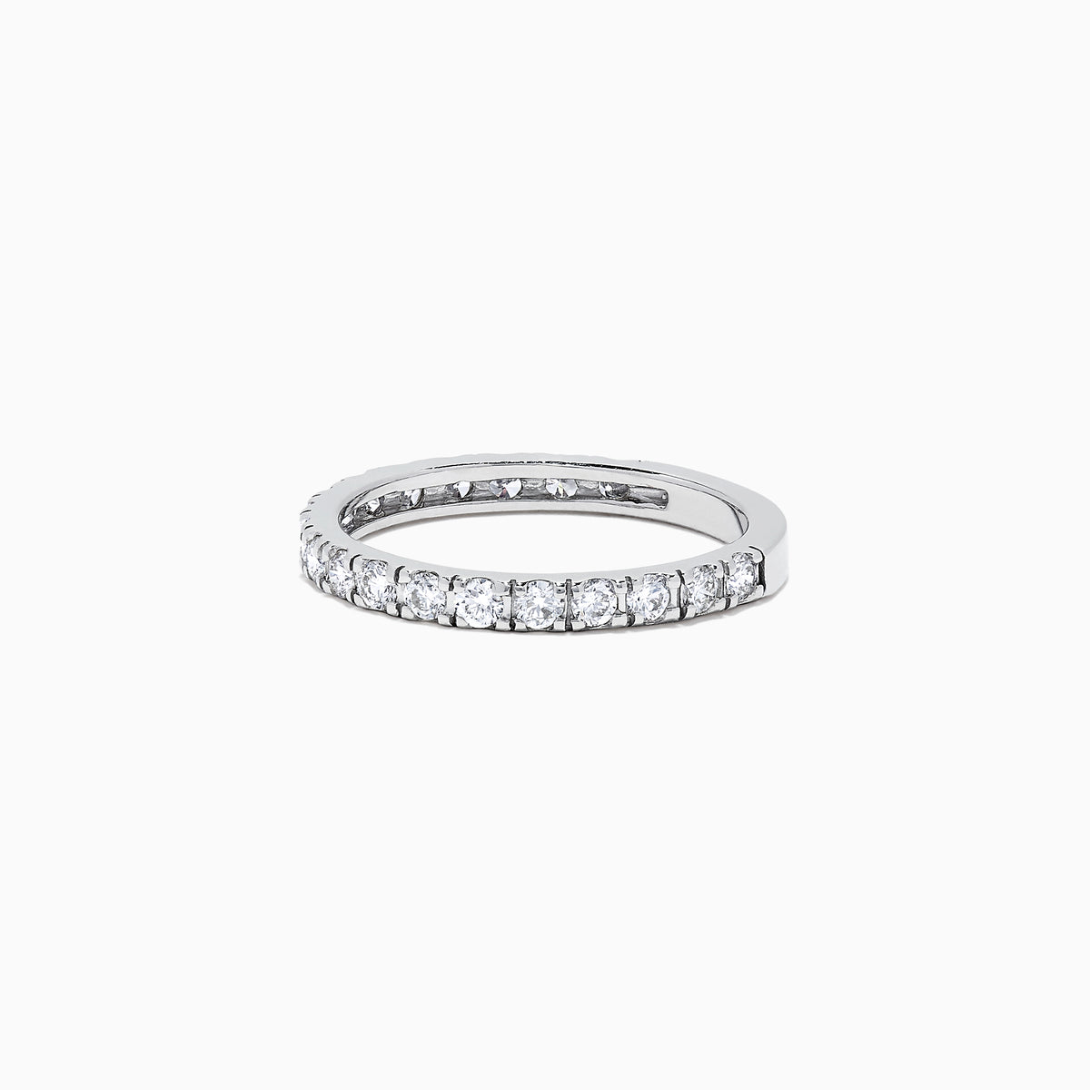 The Pave Classica 14K White Gold Diamond Band, 0.65 TCW, features sparkling round diamonds set in an elegant eternity design, beautifully showcased on a plain white background.