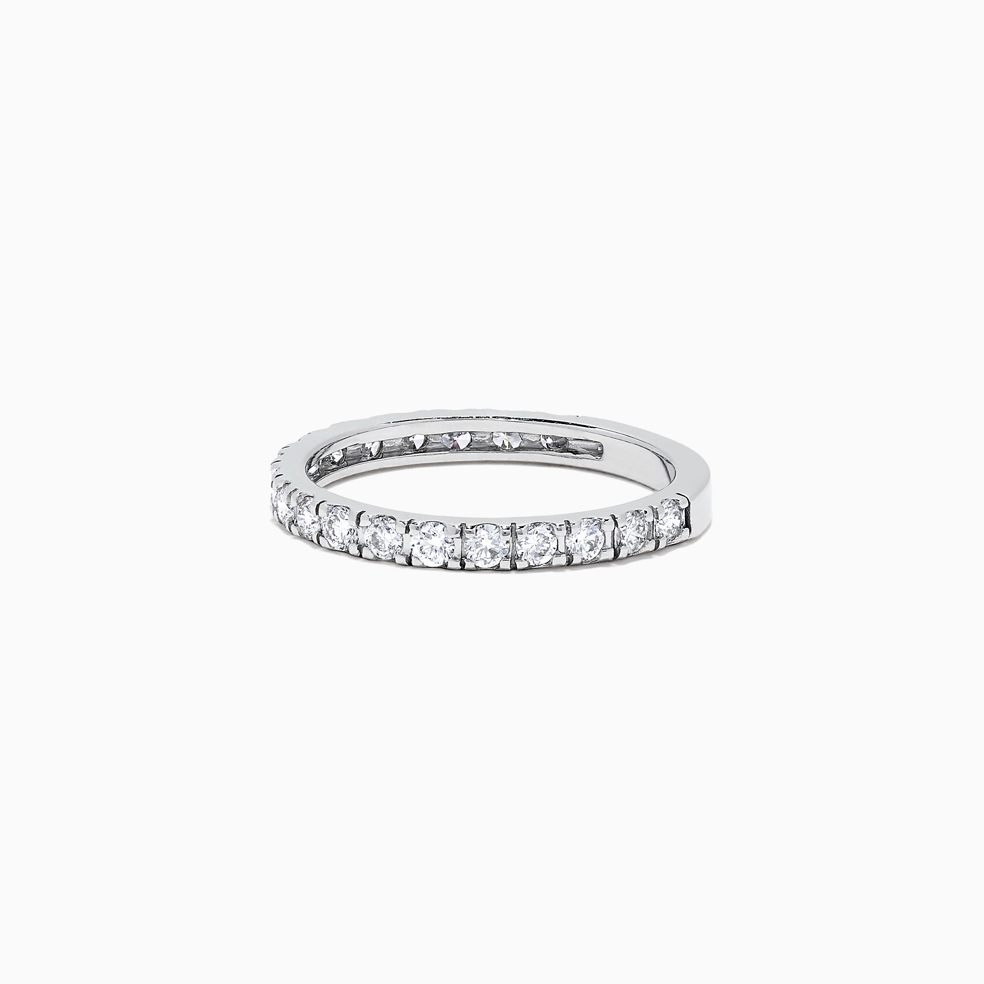 The Pave Classica 14K White Gold Diamond Band, 0.65 TCW, features sparkling round diamonds set in an elegant eternity design, beautifully showcased on a plain white background.