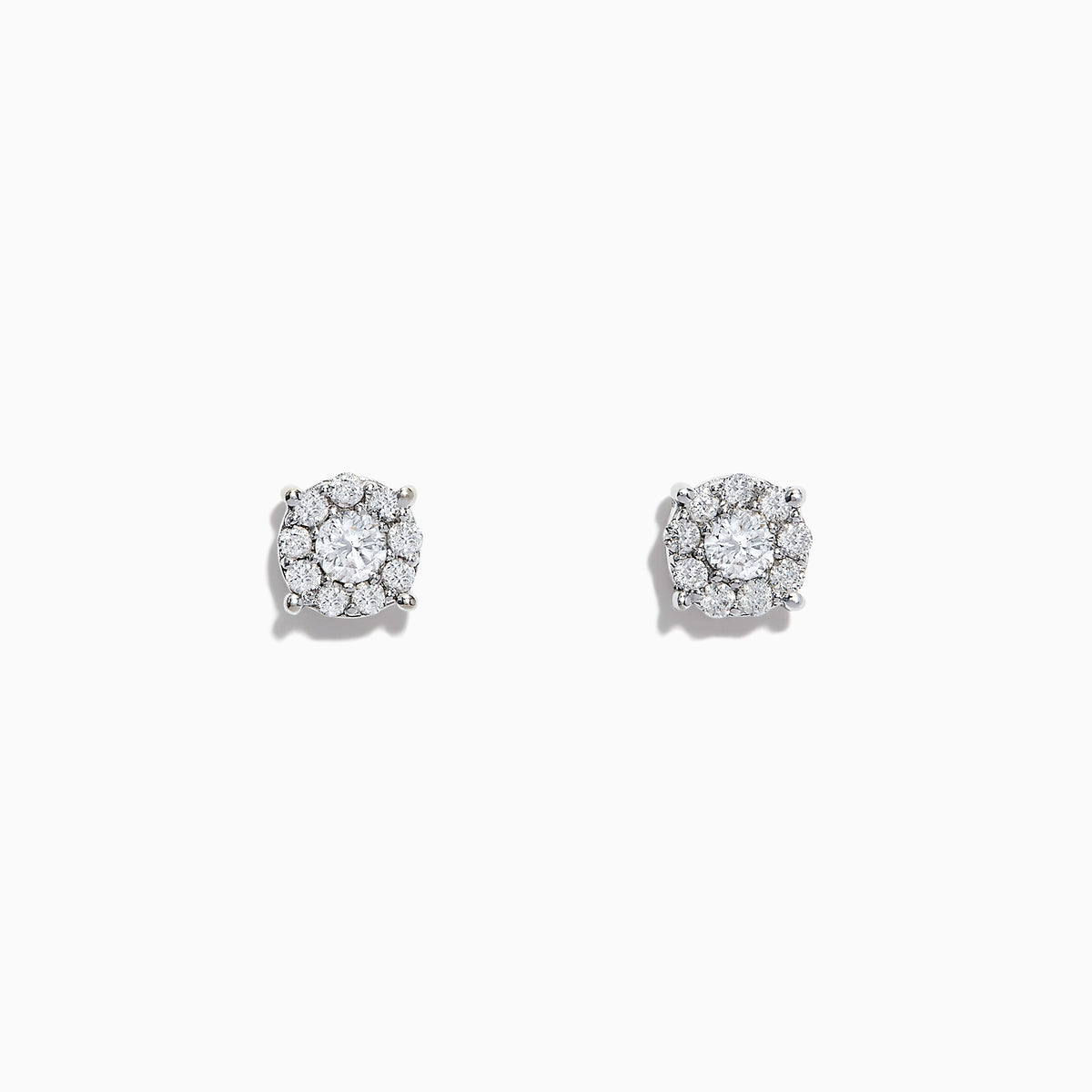Bouquet 14K White Gold Diamond Cluster Stud Earrings, 0.50 TCW, shown on a plain white background.