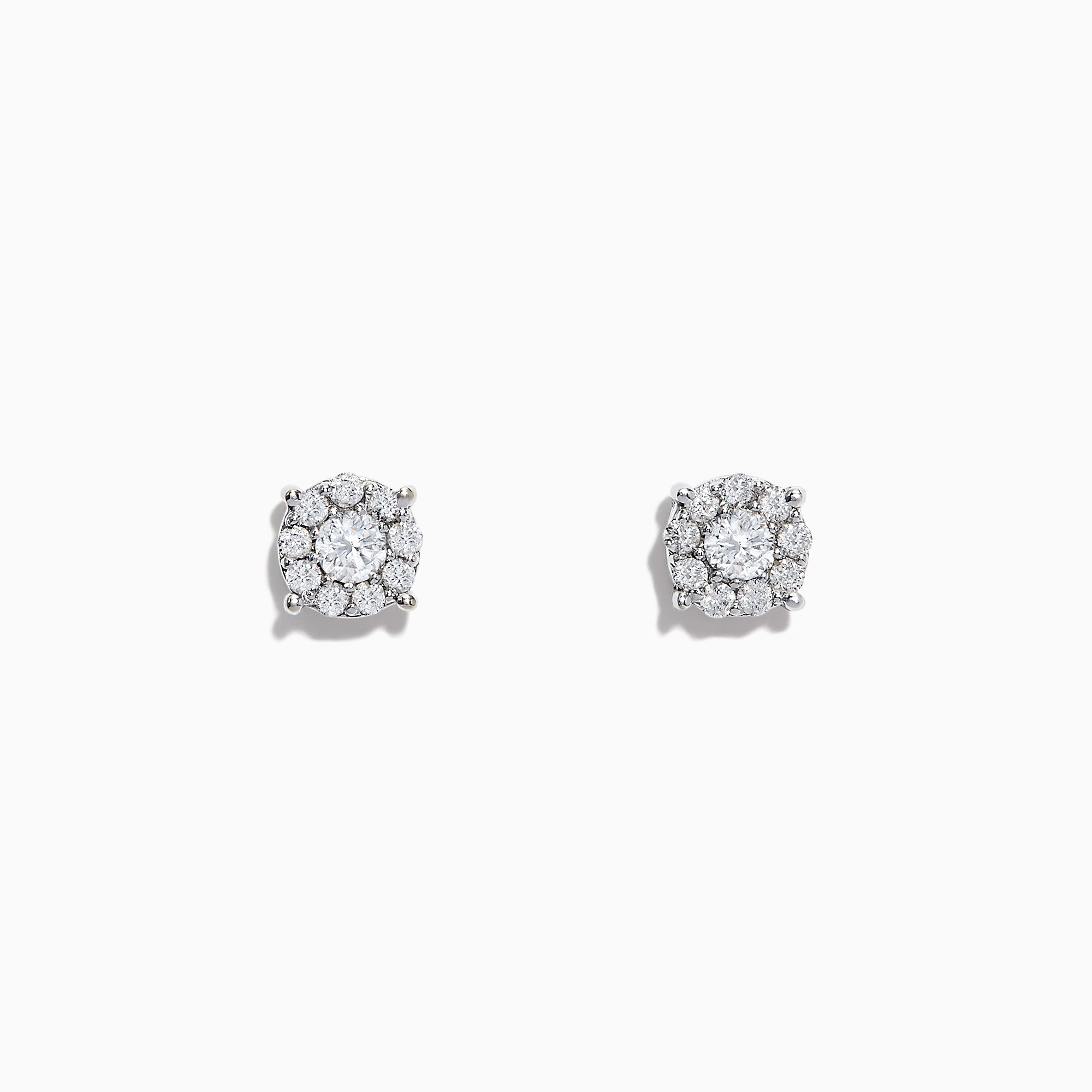 Bouquet 14K White Gold Diamond Cluster Stud Earrings, 0.50 TCW, shown on a plain white background.