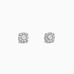 Bouquet 14K White Gold Diamond Cluster Stud Earrings, 0.50 TCW, shown on a plain white background.