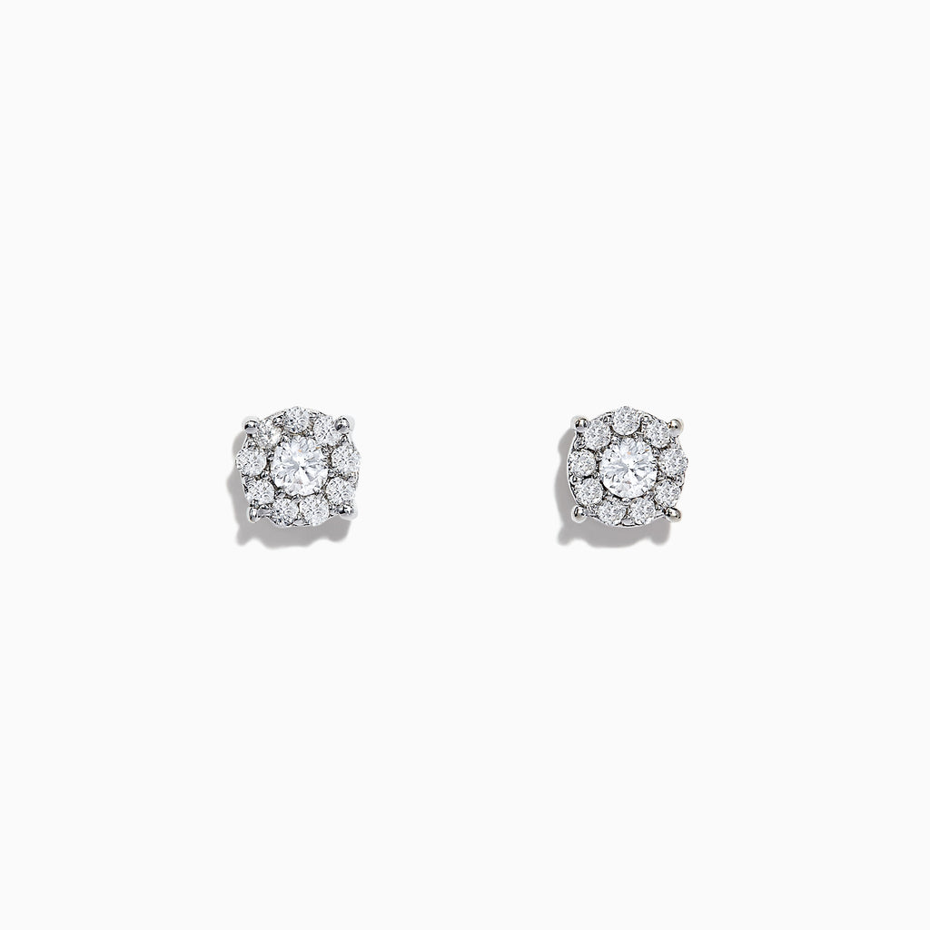 Effy Bouquet 14K White Gold Diamond Cluster Stud Earrings, 0.93 TCW