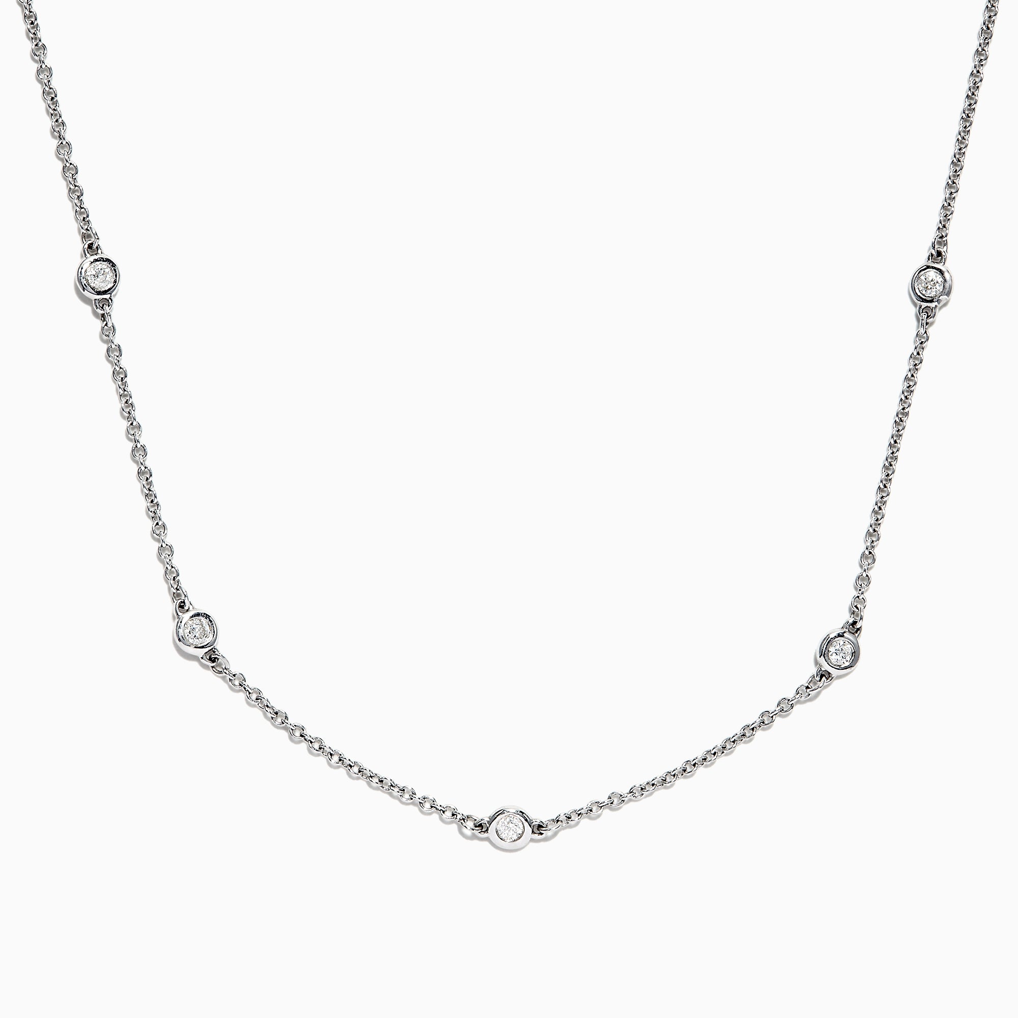 14K White Gold 18" Diamond Necklace, .69 TCW