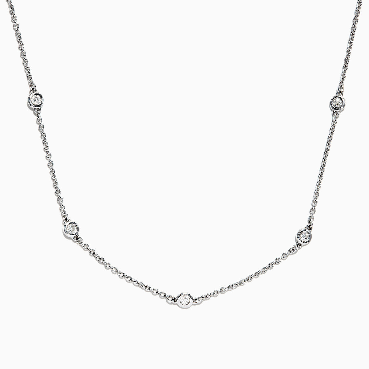 14K White Gold 18" Diamond Necklace .69 TCW