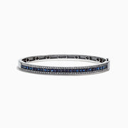 The Royale Bleu 14K White Gold Bangle features natural blue sapphires and diamonds (3.60 TCW) in a polished band, offering luxurious Effy style.