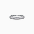 The Pave Classica 14K White Gold Two Row Pave Diamond Band features two rows of sparkling diamonds, 0.37 TCW, set closely together around the top half of the band.