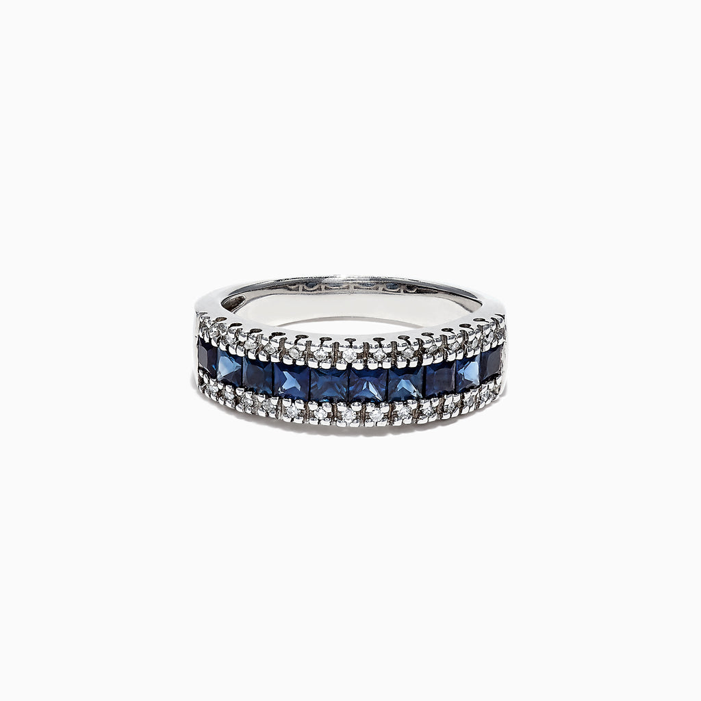 Effy Royale Bleu 14K White Gold Blue Sapphire and Diamond Ring, 1.46 TCW