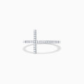 The Novelty 14K White Gold Diamond Cross Ring, 0.10 TCW, features a sparkling cross design with small diamonds set in polished white gold, shown against a plain white background.