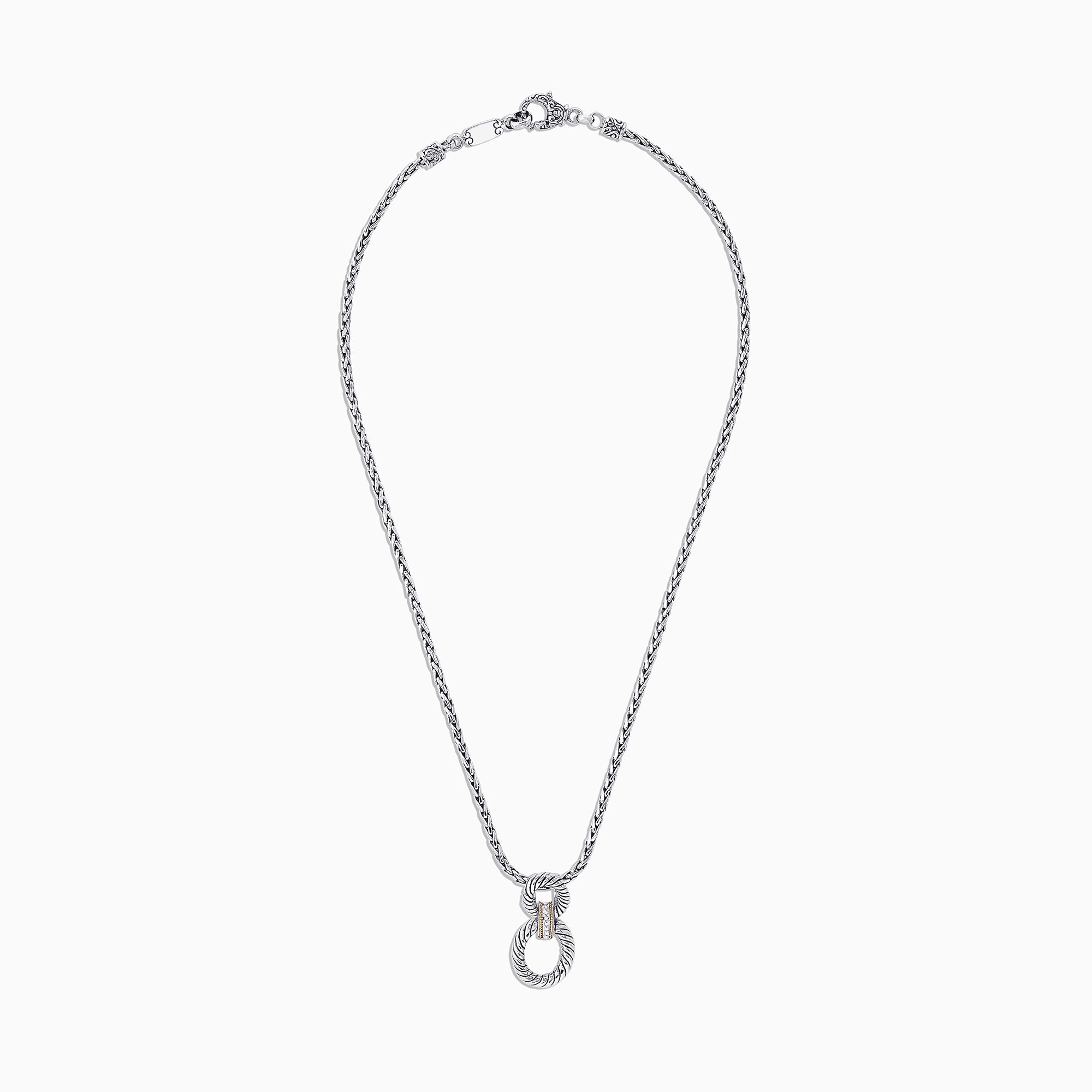 Sterling Silver and Diamond Loop Pendant, 0.03 TCW – effyjewelry.com