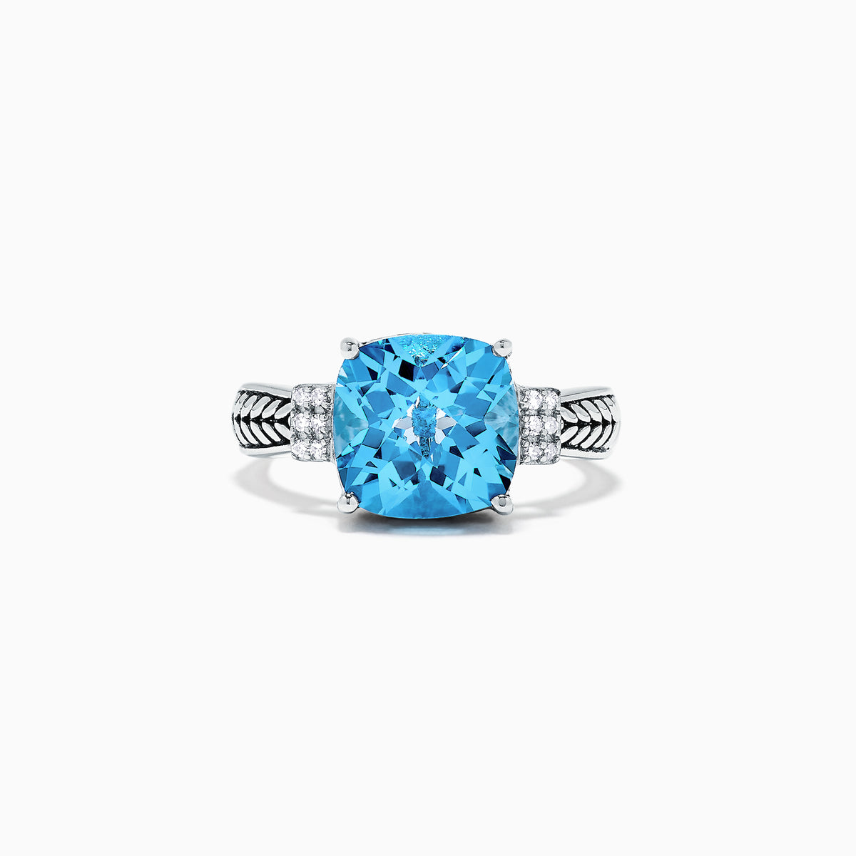 925 Sterling Silver Topaz Diamond Ring 5.05 TCW