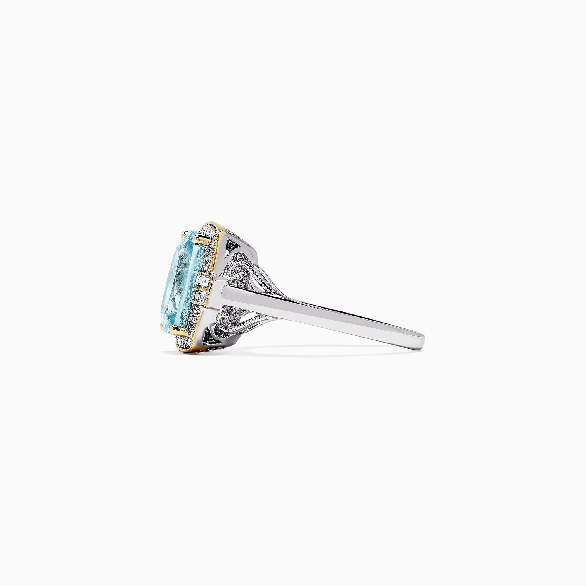 Effy Aquarius 14K White Gold Aquamarine and Diamond Ring, 3.07 TCW