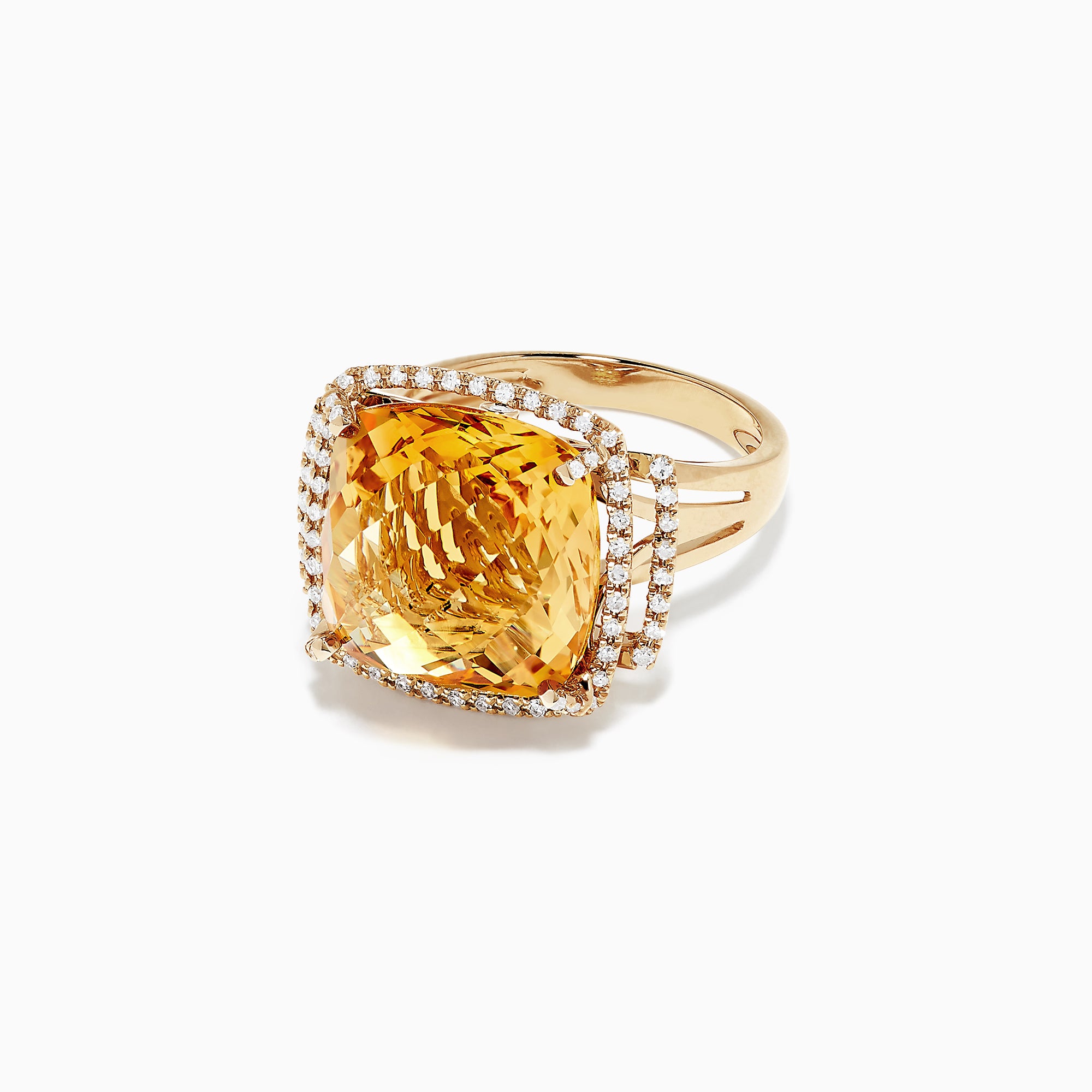 Effy Sunset 14K Yellow Gold Citrine and Diamond Ring, 10.04 TCW