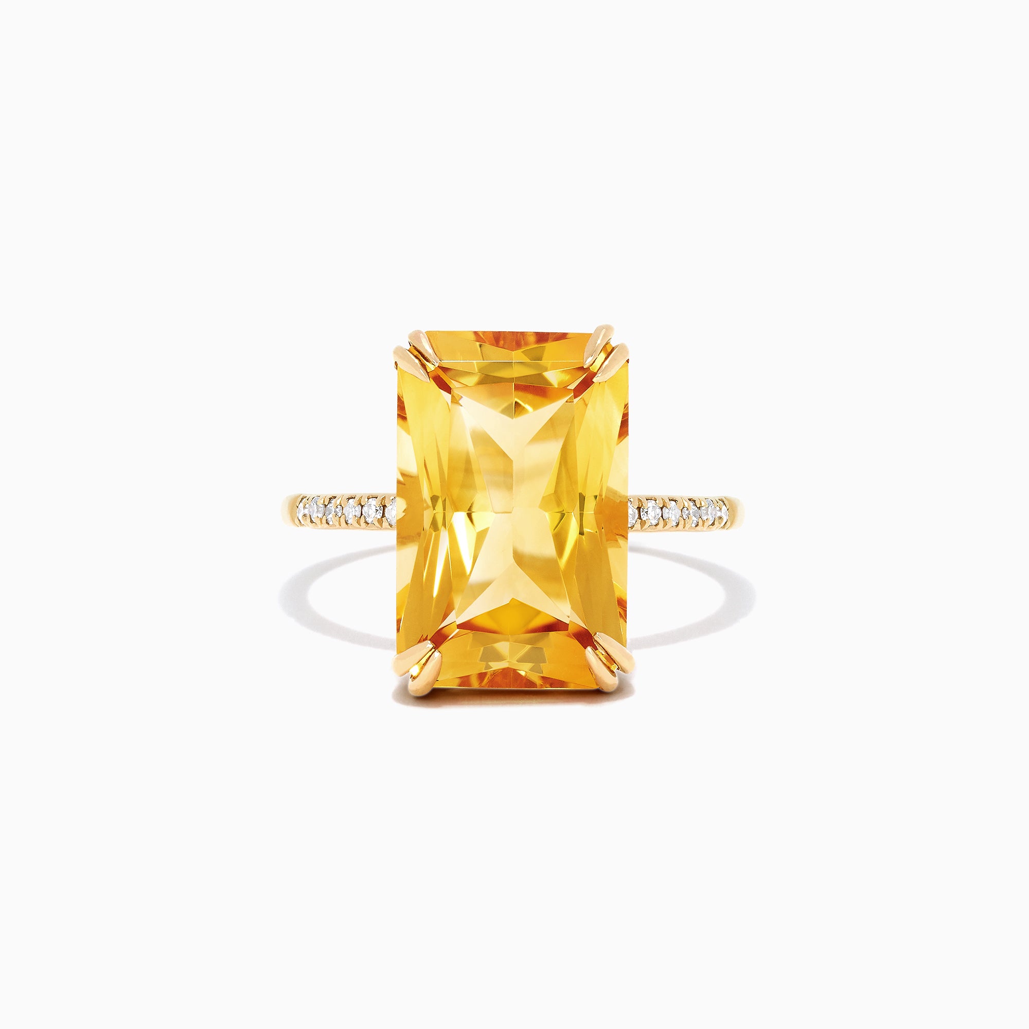 Effy Sunset 14K Yellow Gold Citrine and Diamond Ring, 6.72 TCW