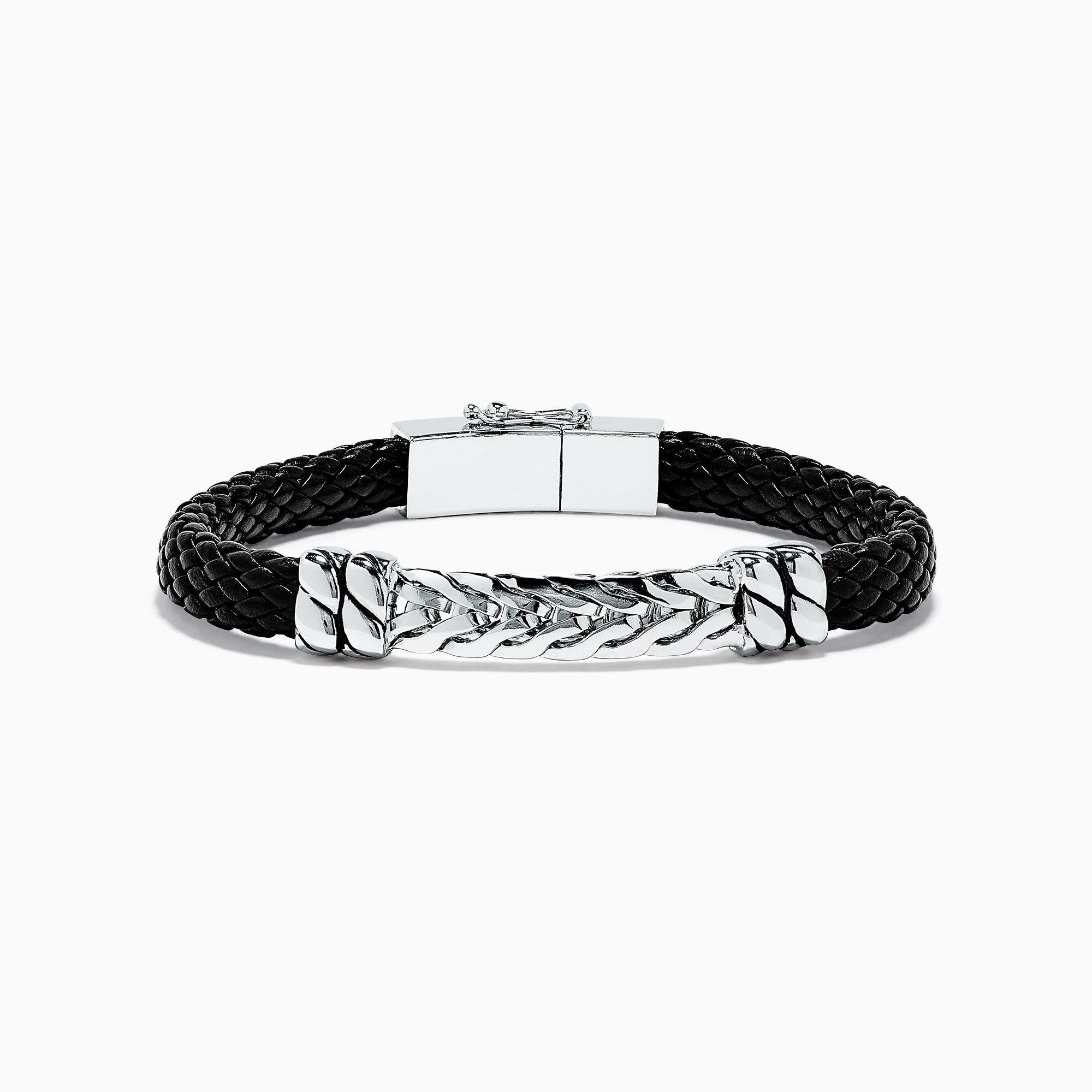 Sasha Men's Slim Leather & Steel Bracelet – Owen&Savary