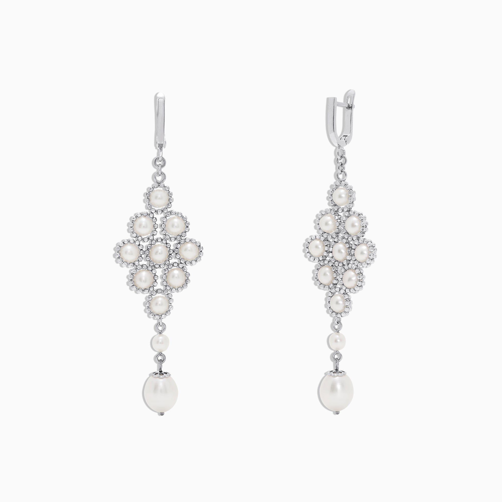 Effy 925 Sterling Silver Fresh Water Cultured Pearl Earrings