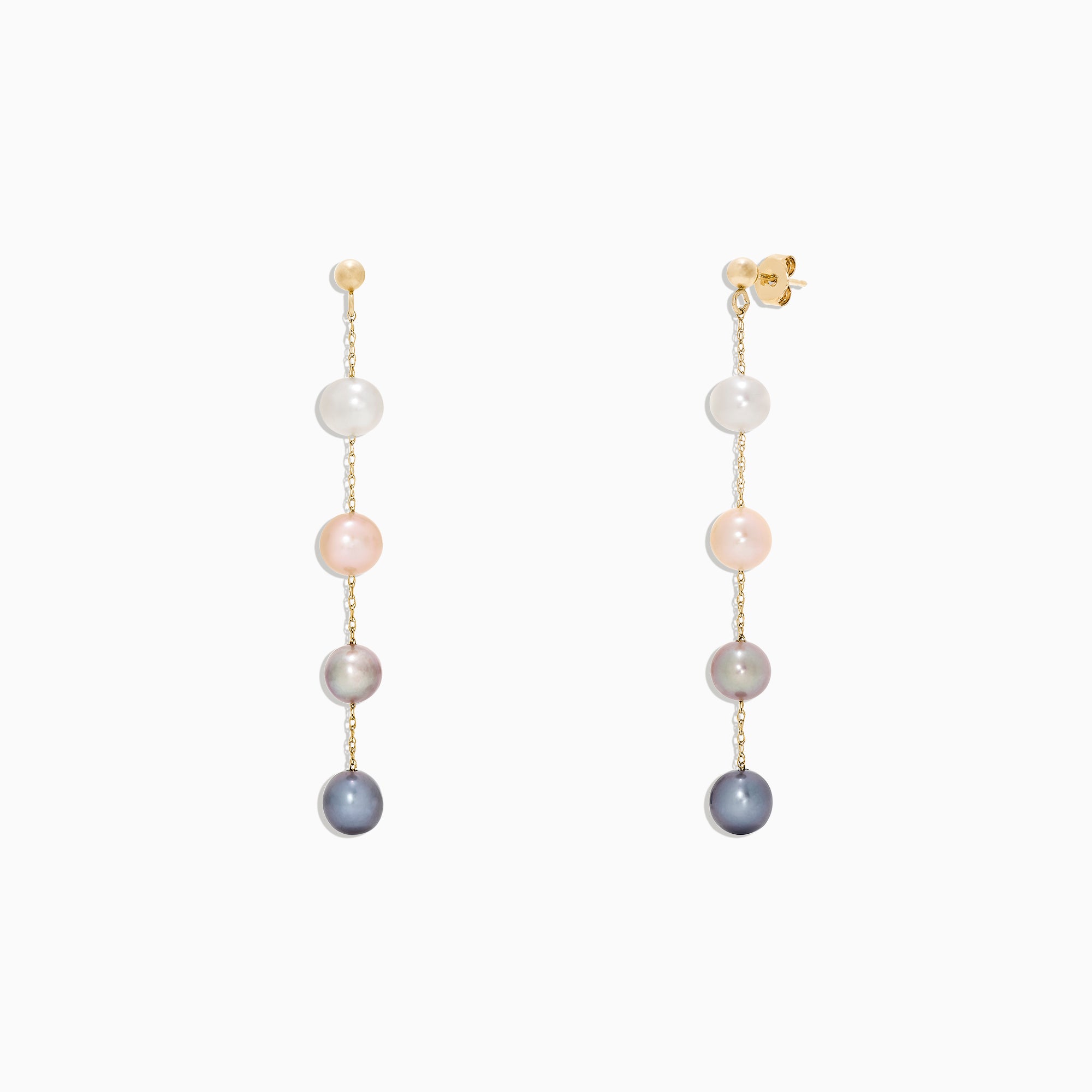 Effy 14K Yellow Gold Multi Color Cultured Pearl Earrings