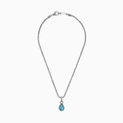 A 925 sterling silver and 18K yellow gold necklace showcasing a blue topaz pendant (3.14 TCW), elegantly framed in a twisted rope design.