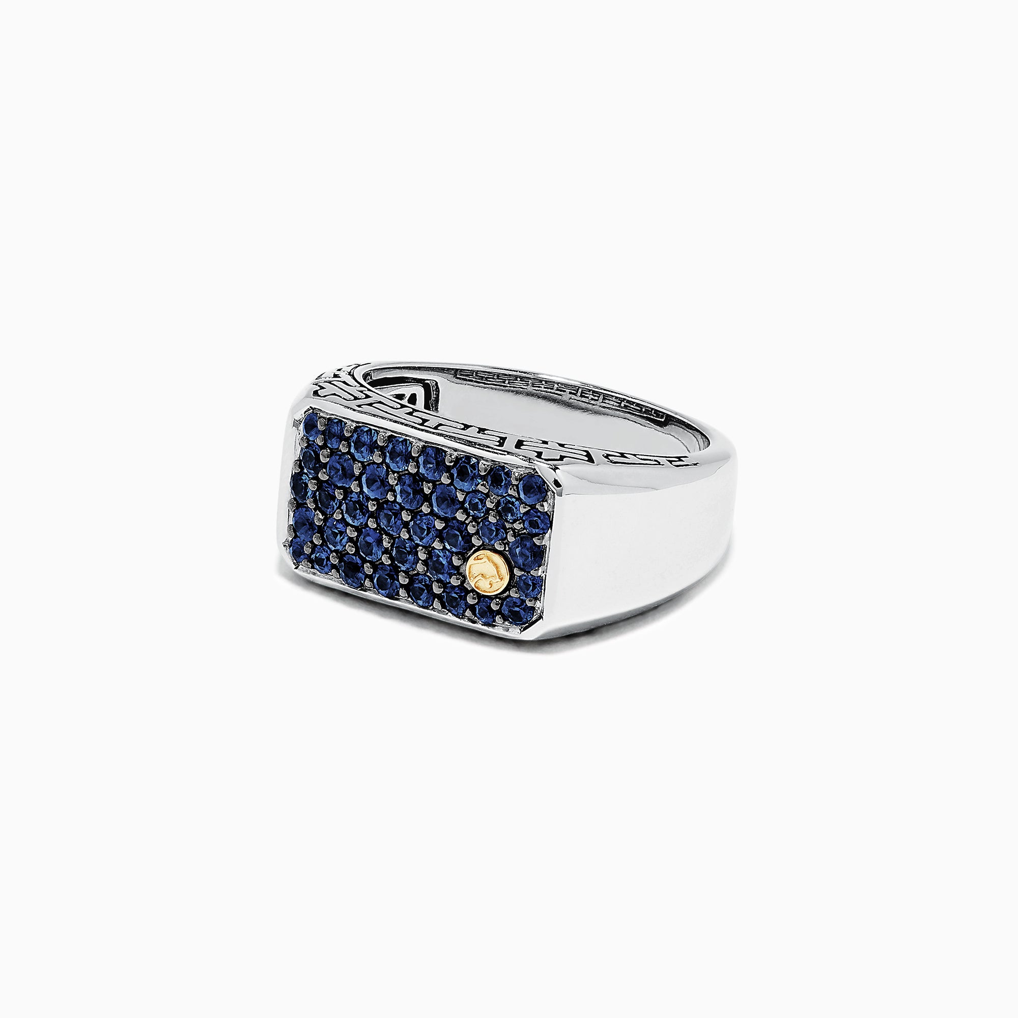 Men's Sterling Silver and Blue Sapphire Ring, TCW
