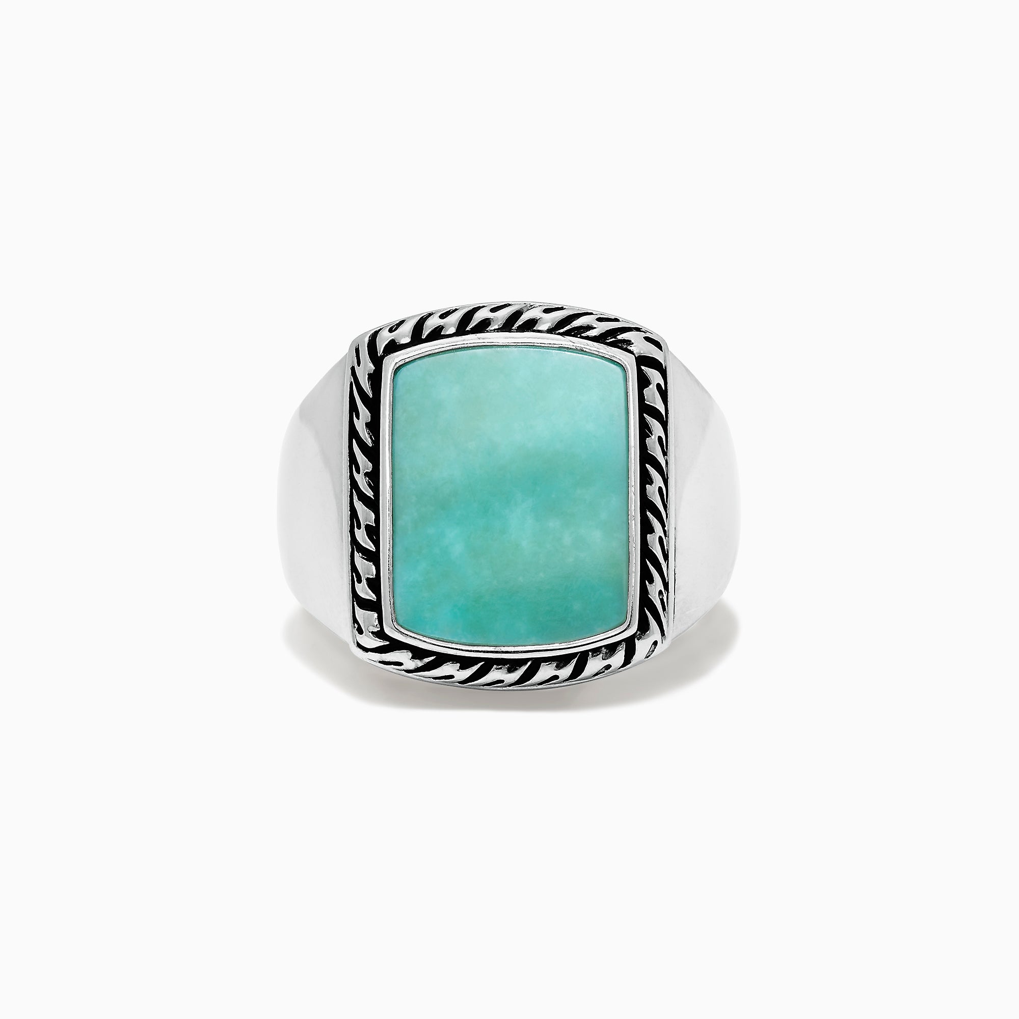 Effy Men's Sterling Silver Turquoise Signet Ring, 3.90 TCW
