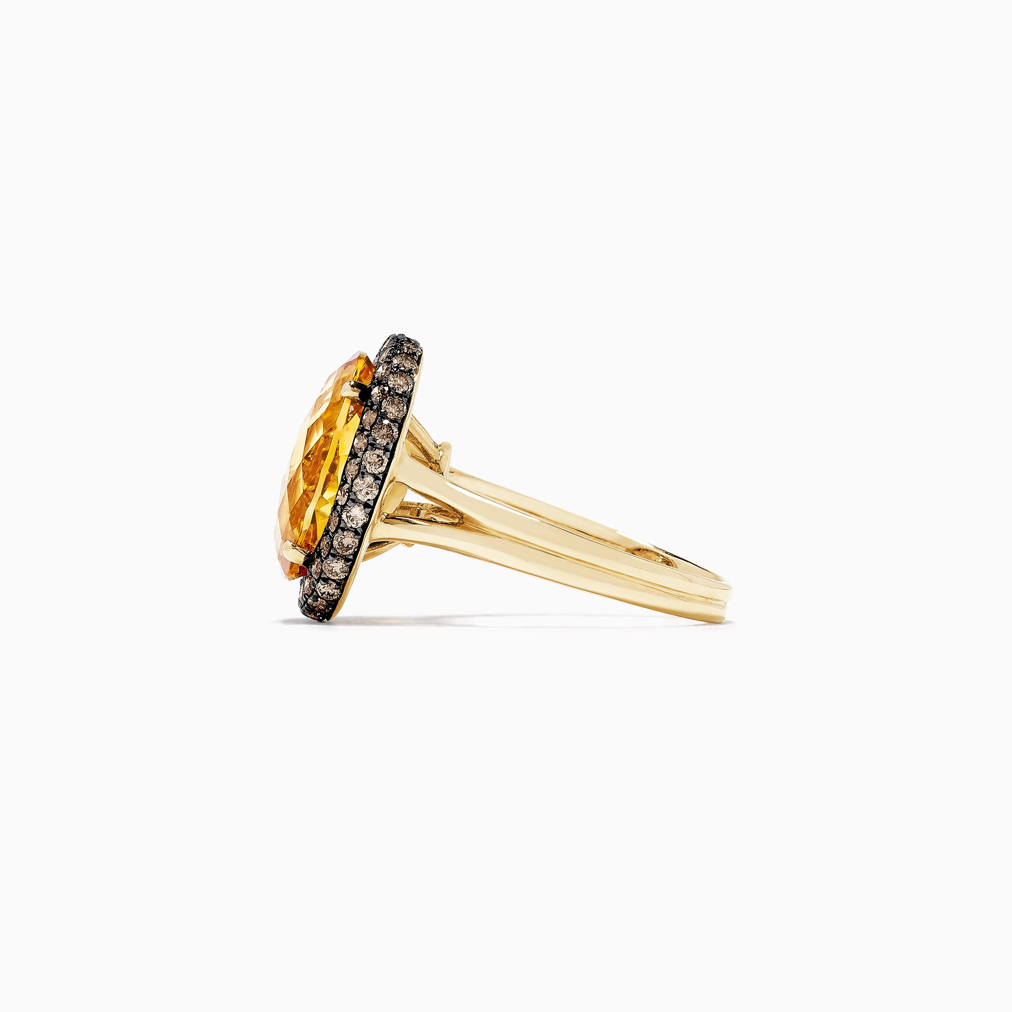 14K Yellow Gold Citrine & Cognac Diamond Ring, 6.45 TCW