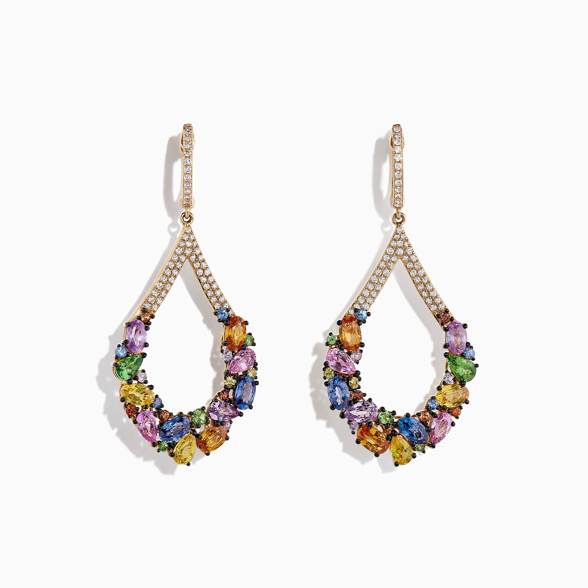 Diamond and sapphire earrings gold Clearance