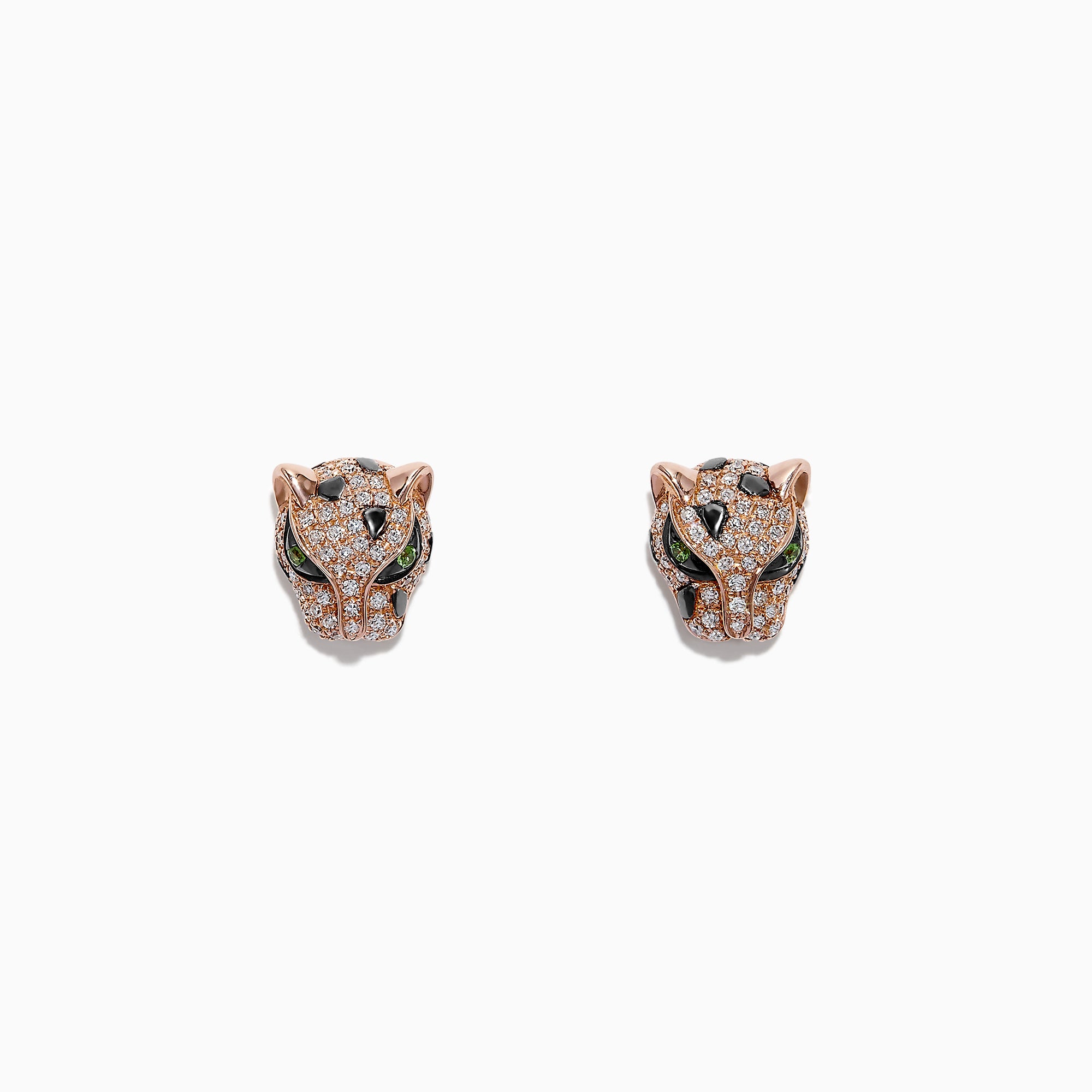 Effy Signature 14K Rose Gold Diamond and Tsavorite Stud Earrings, 0.49 TCW