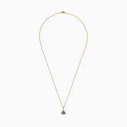 The Nahla Siri 14K Yellow Gold Tanzanite & Diamond Pendant (0.72 TCW) features a triangular tanzanite gemstone framed by diamonds, shown on a white background.