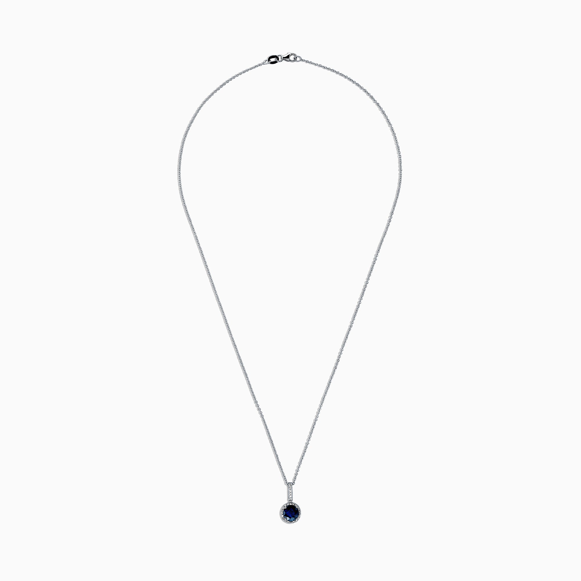 Effy Royale Bleu 14K White Gold Sapphire and Diamond Pendant, 1.79 TCW